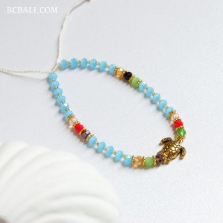 Hot Sale Crystal Beads Bracelet With Turtle Liontin by Balinese Artisans